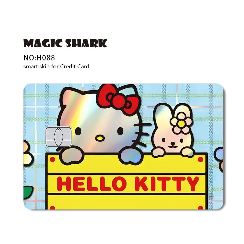 Hello Kitty & Kuromi Holographic Laser Shiny Card Skin Sticker for Debit & Credit Cards 💳🎀
