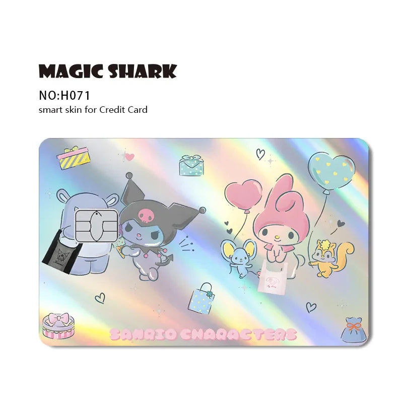 Hello Kitty & Kuromi Holographic Laser Shiny Card Skin Sticker for Debit & Credit Cards 💳🎀