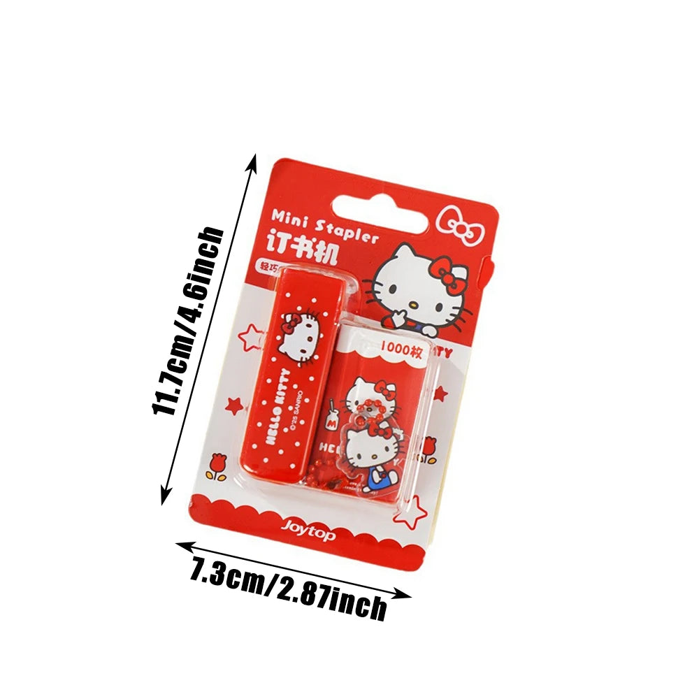 Hello Kitty Stapler Kit – Portable Mini Stapler with Staples – Cute School & Office Paper Binding Stationery Gift