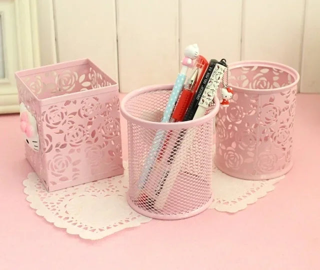 Hello Kitty Sanrio Cartoon Pen Holder – Creative Kawaii Desktop Storage Box – Cute Desk Organizer for School & Home Decor