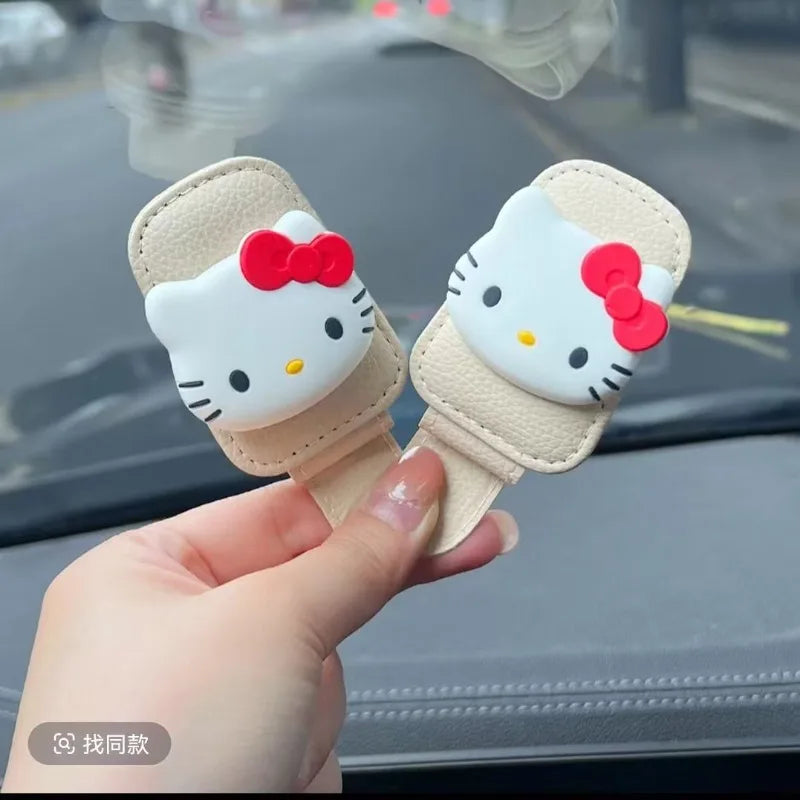 Hello Kitty Car Glasses Clip – Cute Cartoon Sun Visor Eyeglasses & Card Holder for Vehicle Organization
