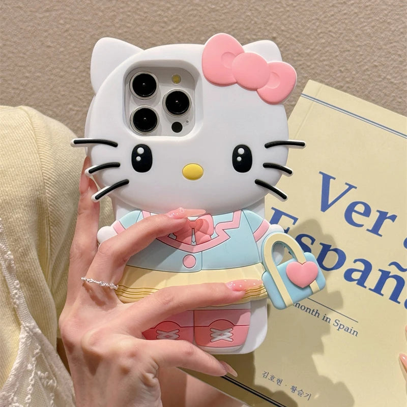 Handbag KT Kuromi For iPhone 17 16 15 14 13 12 11 Pro Max Silicone Soft Cover Case