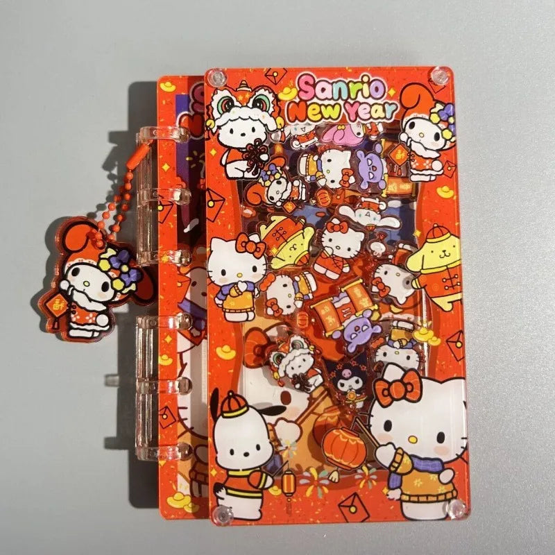Hello Kitty Shake Book Acrylic Loose-Leaf Notebook – Cute Kawaii Cartoon DIY Student Journal – Personalized Creative Writing Book & Gift