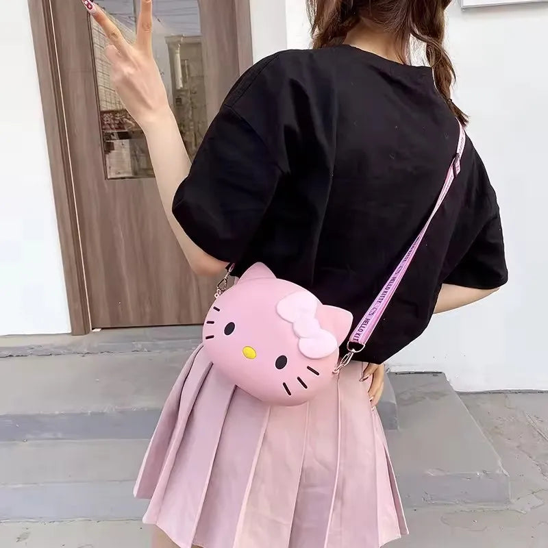 Hello Kitty 3D Crossbody Bag – Kawaii Small Messenger Phone Purse (11cm / 19cm) for Women & Girls