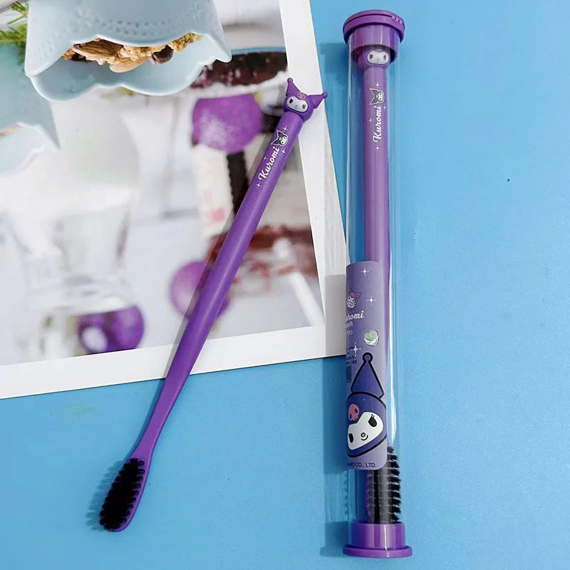Sanrio Kawaii Soft Bristle Toothbrush – Eco-Friendly Portable Fiber Brush for Gentle Oral Care