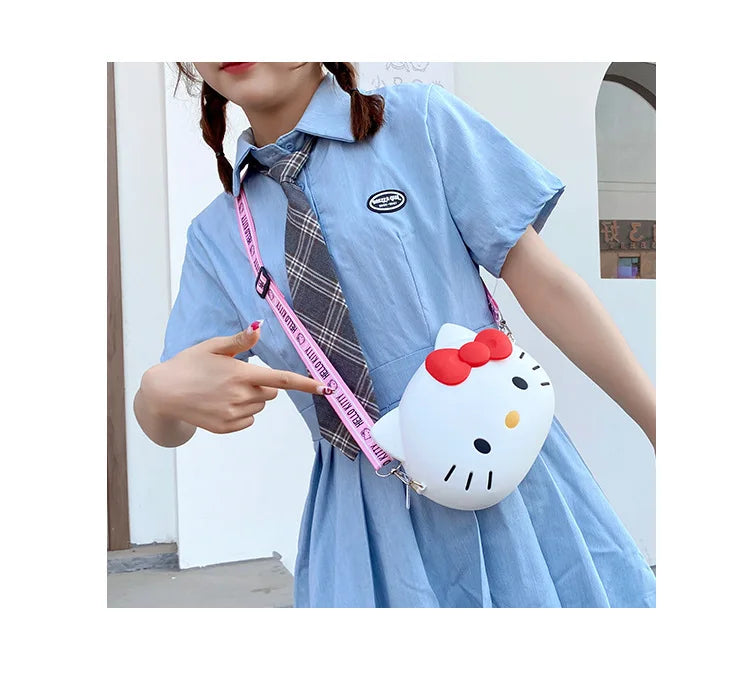 Hello Kitty 3D Crossbody Bag – Kawaii Small Messenger Phone Purse (11cm / 19cm) for Women & Girls