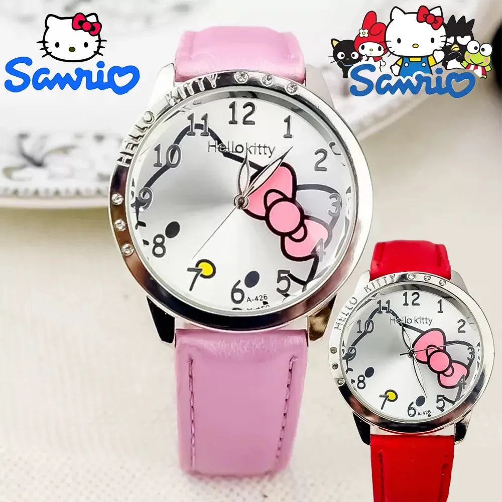 Hello Kitty Kids Quartz Watch – Cute Kawaii Waterproof Cartoon Wristwatch for Girls & Children