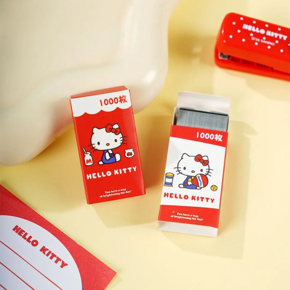 Hello Kitty Stapler Kit – Portable Mini Stapler with Staples – Cute School & Office Paper Binding Stationery Gift